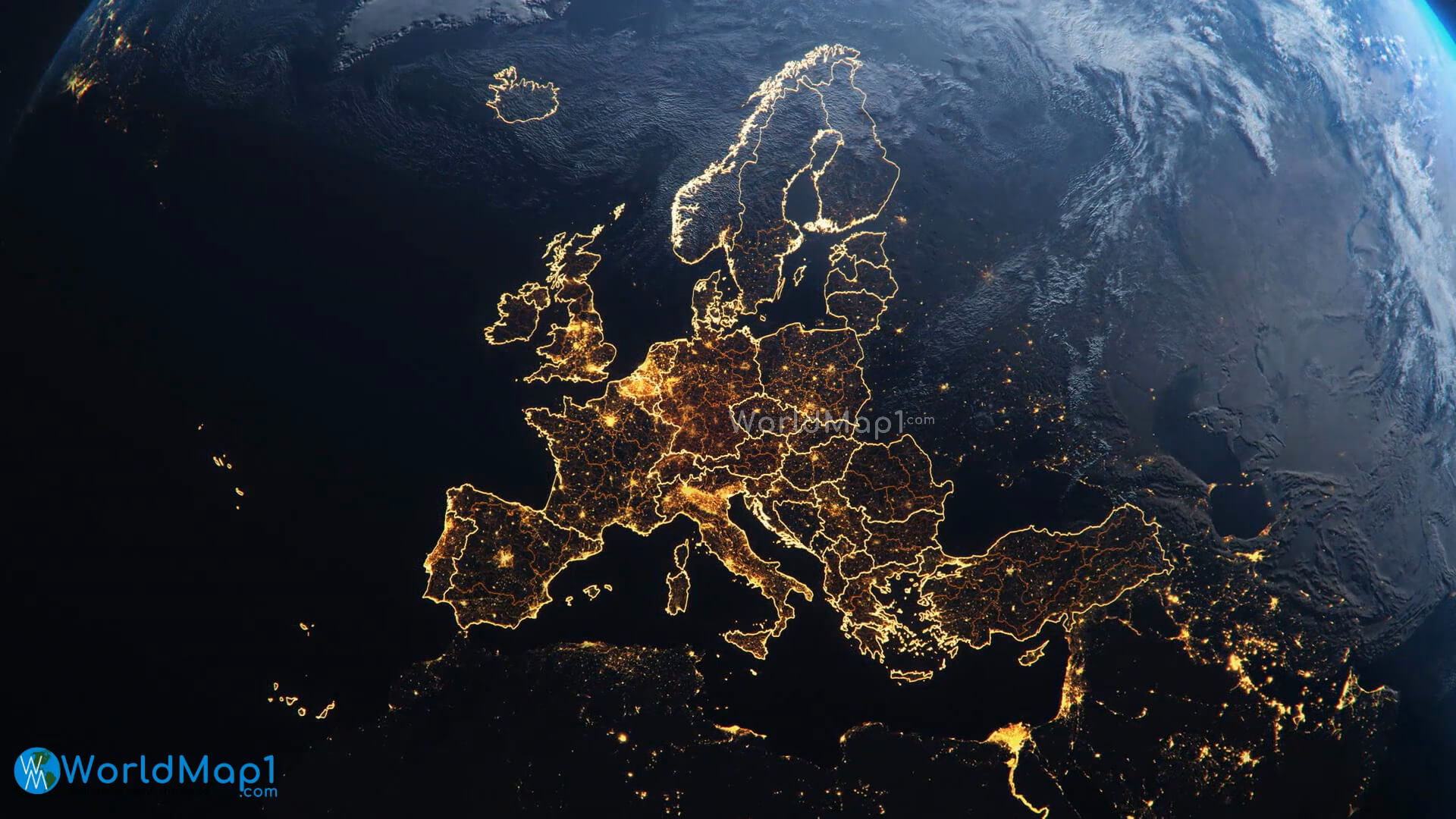 Europe Map from Space